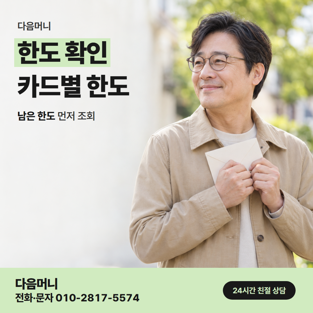 다음머니 수성카드깡 승인 전에 다시 보는 한도
